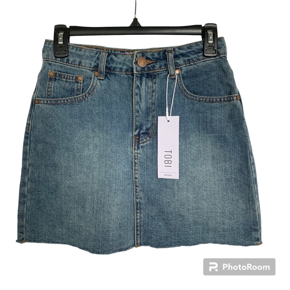 TOBI Womens Size 25 Denim Mini Skirt Blue Medium Wash NWT